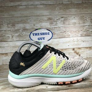 New Balance 860 V10 Womens Size 8 White Black Neon Green Blue Running Shoes